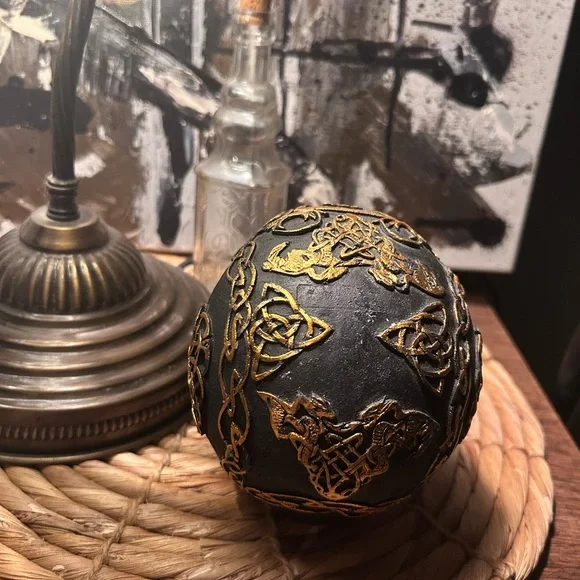 Decorative Black and Gold Skull Accent - Picture 2 of 9